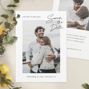 Save The Date Mariage photo moderne simple et chic