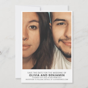 Save The Date Mariage photo moderne tendance Bold Typographie