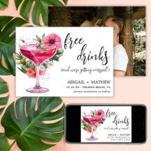 Mariage Photo Moderne Tendance Cocktail Rose Drôle