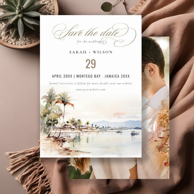 Save The Date Mariage photo Montego Bay Jamaïque Paysage (Créateur téléchargé)