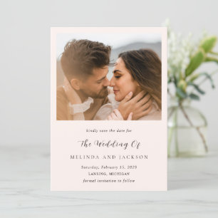 Save The Date Mariage photo neutre et terreux moderne