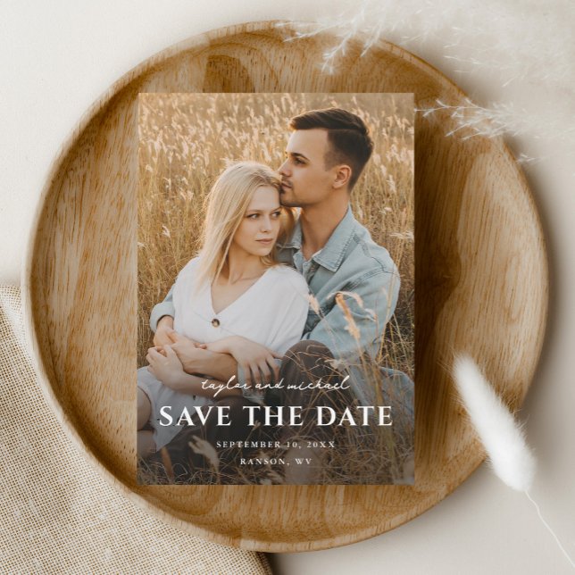 Save The Date Mariage photo Noms de script simples (Créateur téléchargé)