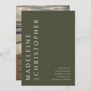 Save The Date Mariage photo Olive Green