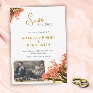 Save The Date Mariage photo Orange Oleander Flowers
