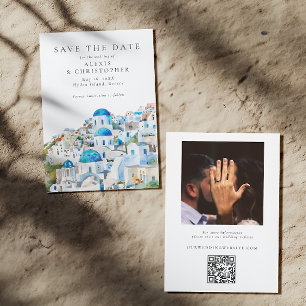 Save The Date Mariage photo Paysage méditerranéen bleu