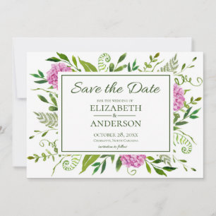 Save The Date Mariage photo Pink Hydrangea
