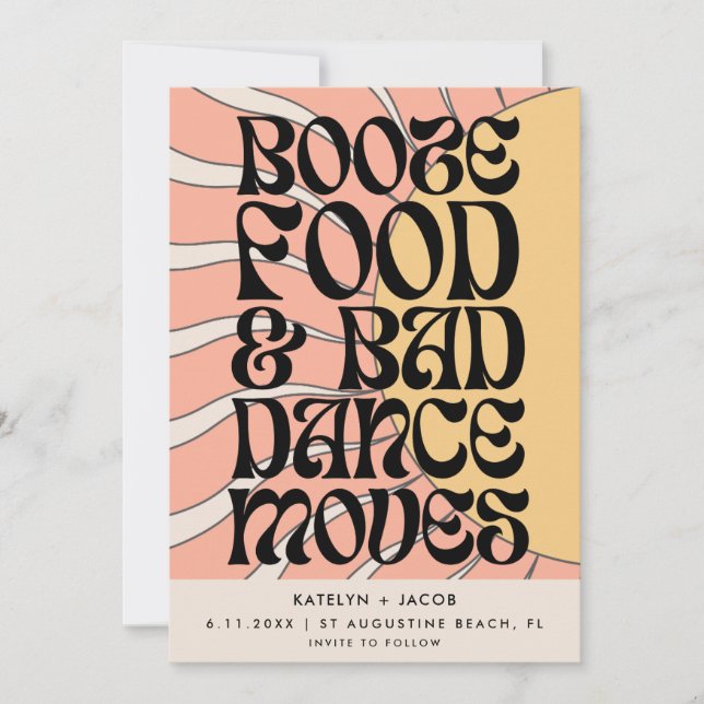 Save The Date Mariage photo Retro Super Funny (Devant)