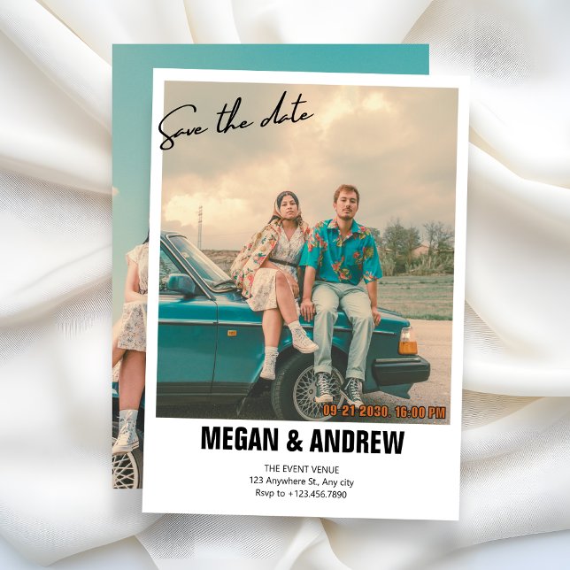 Save The Date mariage photo rétro vintage (Créateur téléchargé)