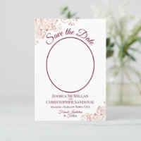 Mariage photo rose Gold Lace & Burgundy Oval
