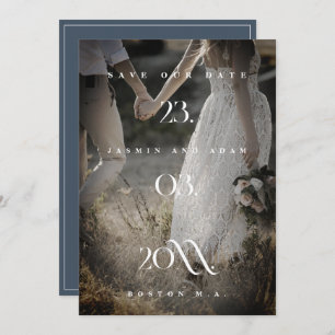 Save The Date Mariage photo Royal Blue Opulence Minimal