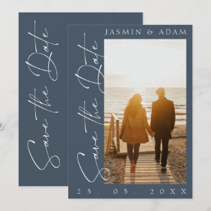 Save The Date Mariage photo Royal Blue Opulence Typographie