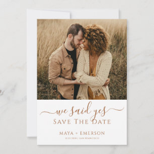 Save The Date Mariage Photo Rustique Terreux 