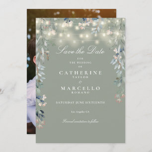 Save The Date Mariage photo Sage Green Floral