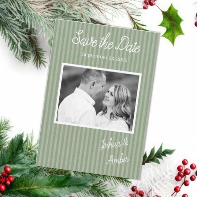 Save The Date Mariage photo Sage Green Rustic Woodland (Créateur téléchargé)