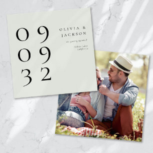 Save The Date Mariage photo Sage Green Simple