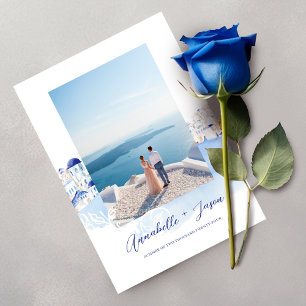 Save The Date Mariage photo Santorini Grèce Watercolor Couple