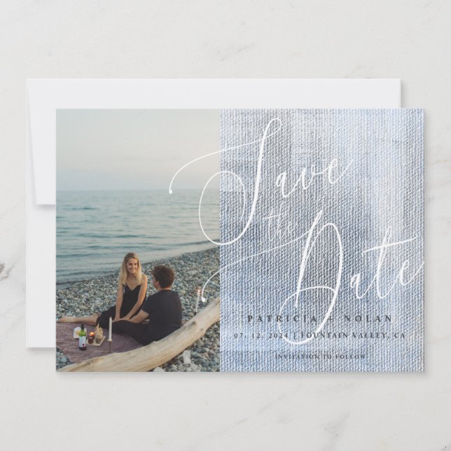 Save The Date Mariage Photo Script Moderne (Devant)
