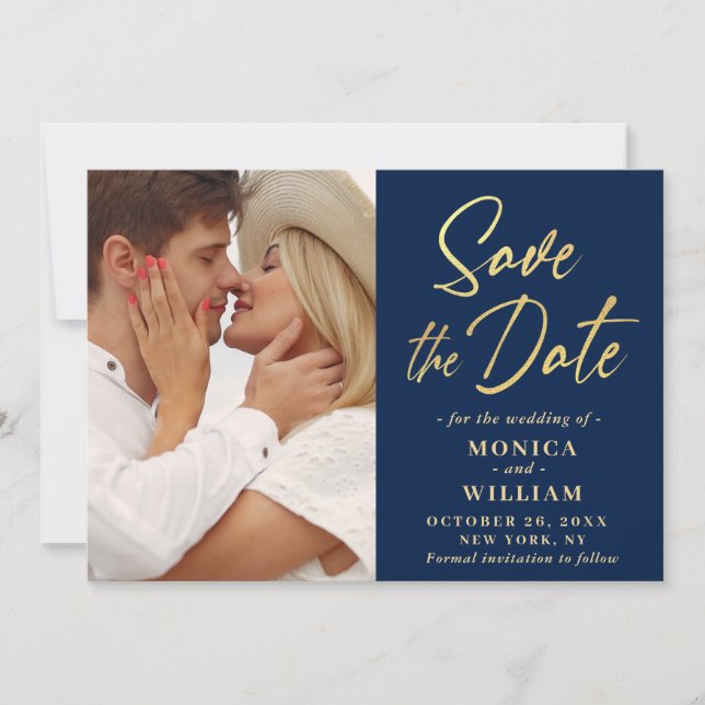 Save The Date Mariage photo simple et moderne (Devant)
