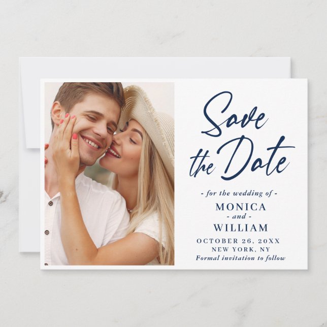 Save The Date Mariage photo simple et moderne (Devant)