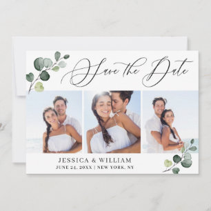 Save The Date Mariage photo simple Eucalyptus 3
