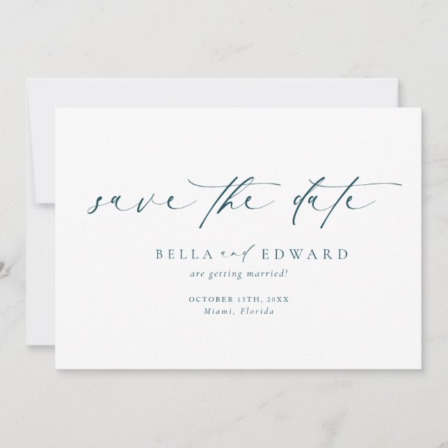 Save The Date Mariage Photo Simple Moderne Enregistrer La Date (Devant)