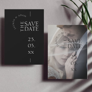 Save The Date Mariage photo simple noir et blanc moderne