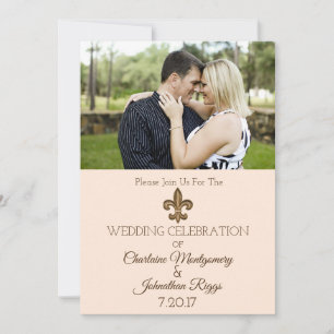 Save The Date Mariage photo Southern Gold Fleur de Lis