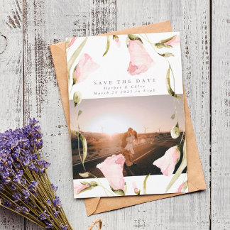 Save The Date Mariage photo Spring Bold Fleurs sauvages Boho