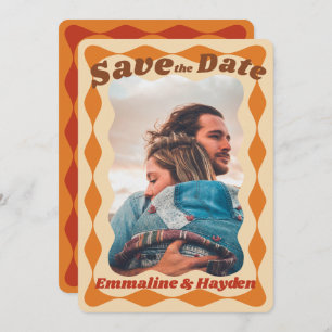 Save The Date Mariage photo super orange vague