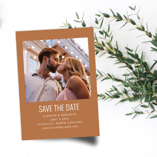 Save The Date Mariage photo terracotta minimaliste moderne