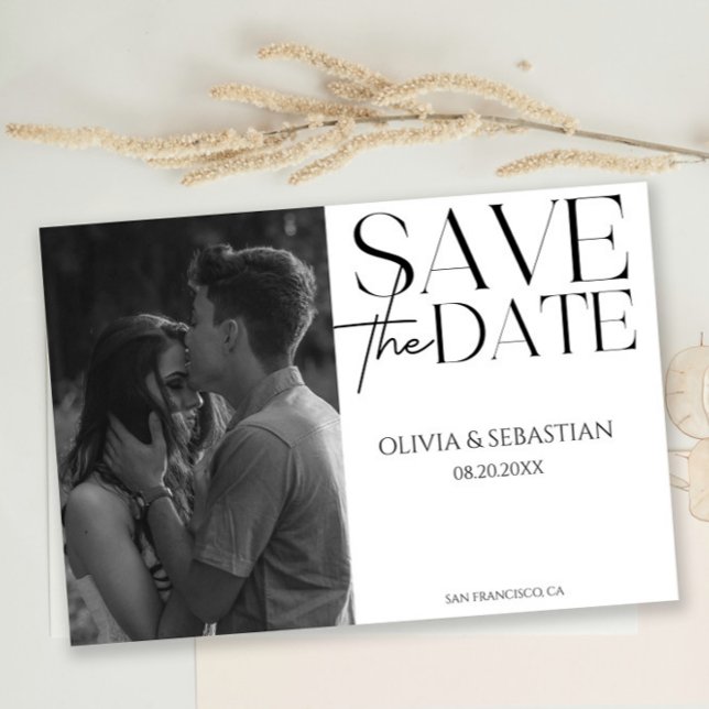 Save The Date Mariage photo texte de typographie tendance (Créateur téléchargé)