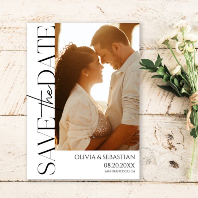 Save The Date Mariage photo texte de typographie tendance (Créateur téléchargé)