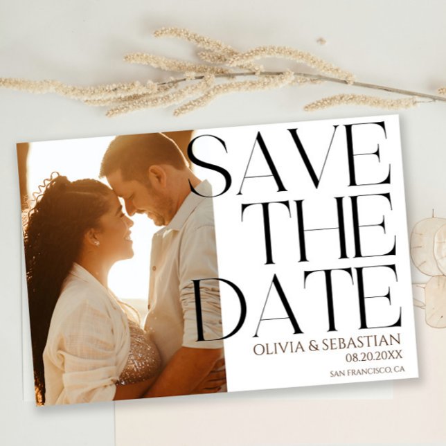 Save The Date Mariage photo texte superposition de la typographi (Créateur téléchargé)