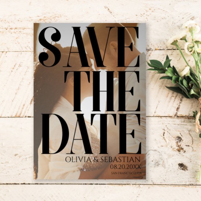 Save The Date Mariage photo texte superposition de la typographi (Créateur téléchargé)