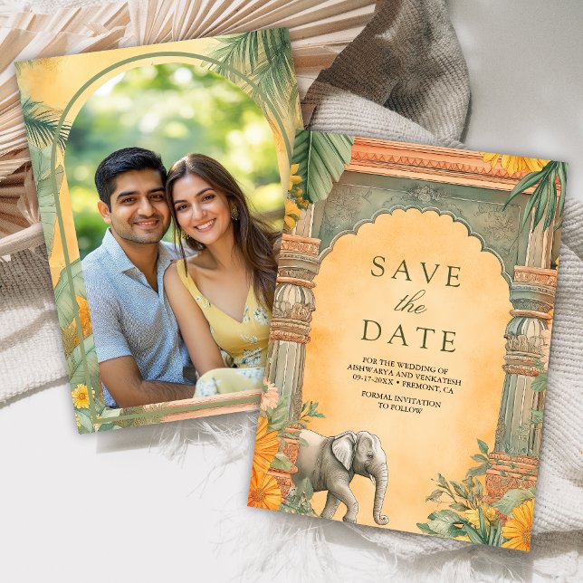 Save The Date Mariage photo traditionnel sud-indien (Créateur téléchargé)