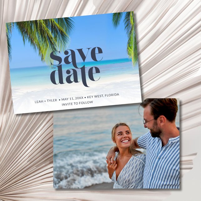Save The Date Mariage photo Tropical Beach (Tropical Beach Photo Wedding Save The Date)