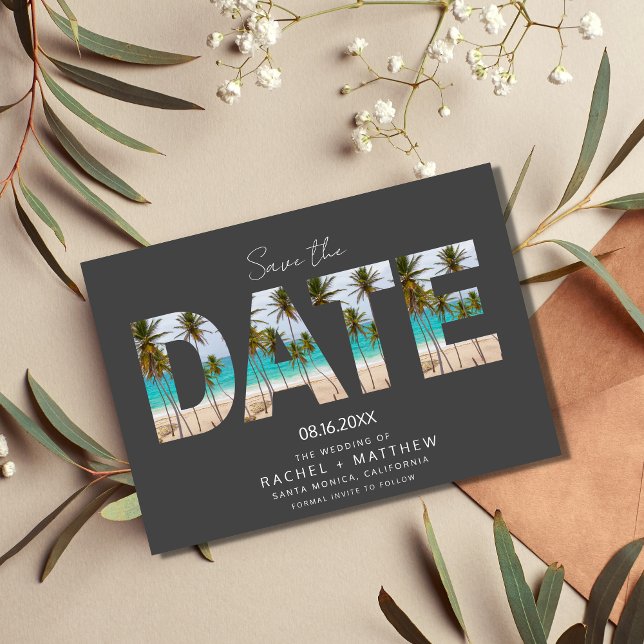 Save The Date Mariage photo Tropical Beach Couple (Créateur téléchargé)