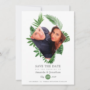 Save The Date Mariage photo Tropical Feuille Beach
