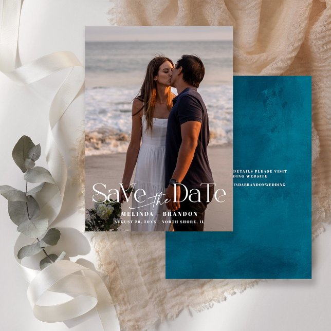 Save The Date Mariage Photo Typographie Moderne  (Créateur téléchargé)