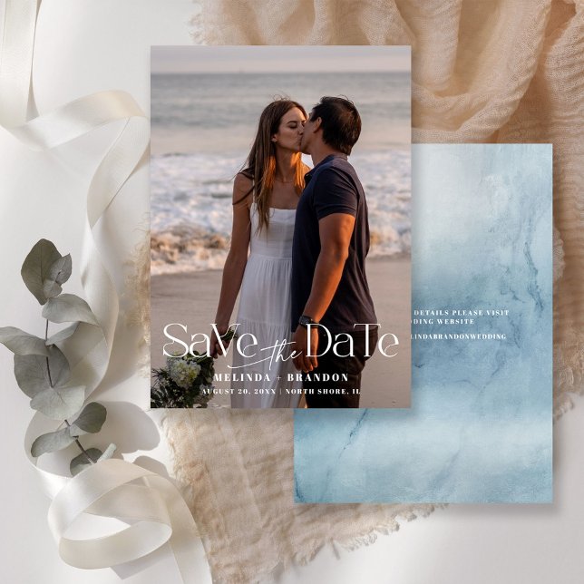 Save The Date Mariage Photo Typographie Moderne  (Créateur téléchargé)