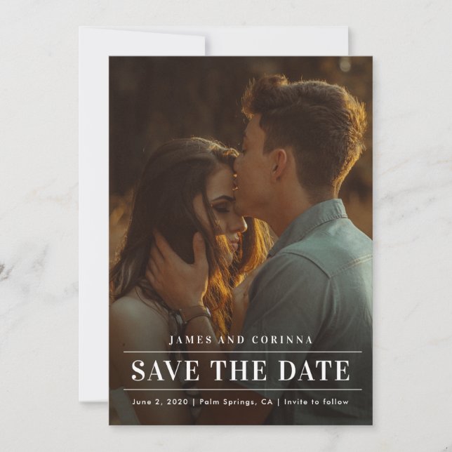 Save The Date Mariage photo typographie simple moderne  (Devant)
