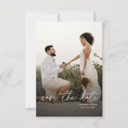 Save The Date Mariage photo vertical élégant simple moderne
