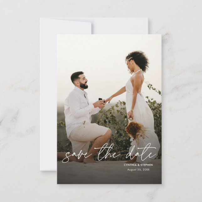 Save The Date Mariage photo vertical élégant simple moderne (Devant)