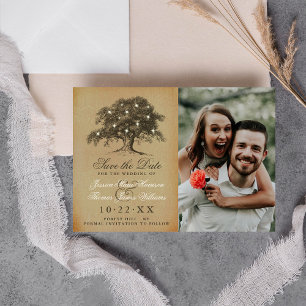 Save The Date Mariage photo vintage Old Oak Tree