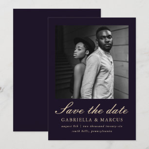 Save The Date Mariage Photo Violet Plus Profond Enregistrer La D