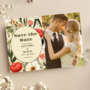 Save The Date Mariage photo Whimsical Fleur sauvage Meadow