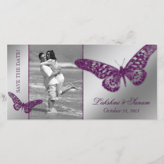 Save The Date Mariage Photocard Enregistrer la date Papillon vio