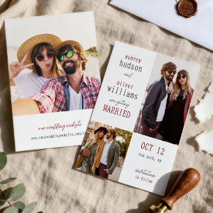 Save The Date Mariage Photographies Typographie Grise Bourgogne