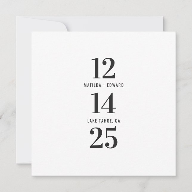 Save The Date Mariage photographique moderne, typographie graphi (Devant)
