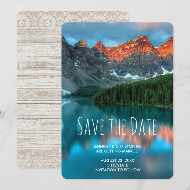 Save The Date Mariage photographique pittoresque Mountain Landsc (Devant / Derrière)